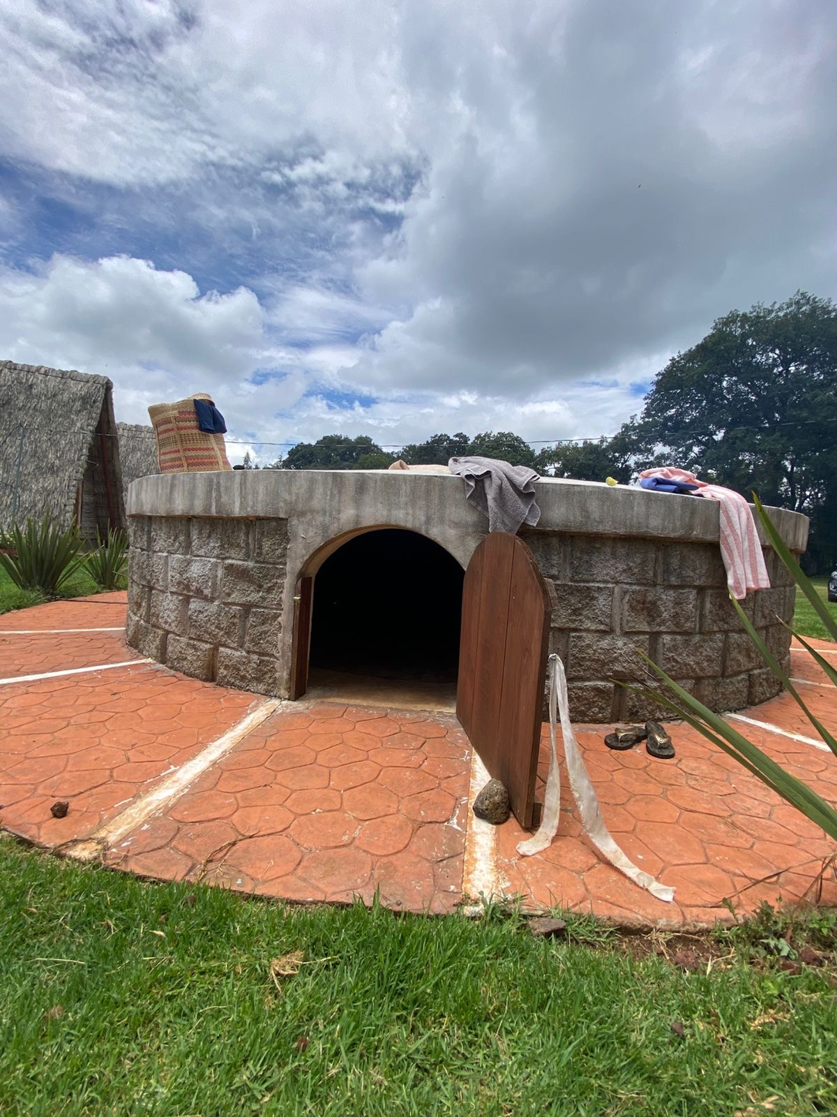Traditional temazcal, stone sweat lodge ceremony space